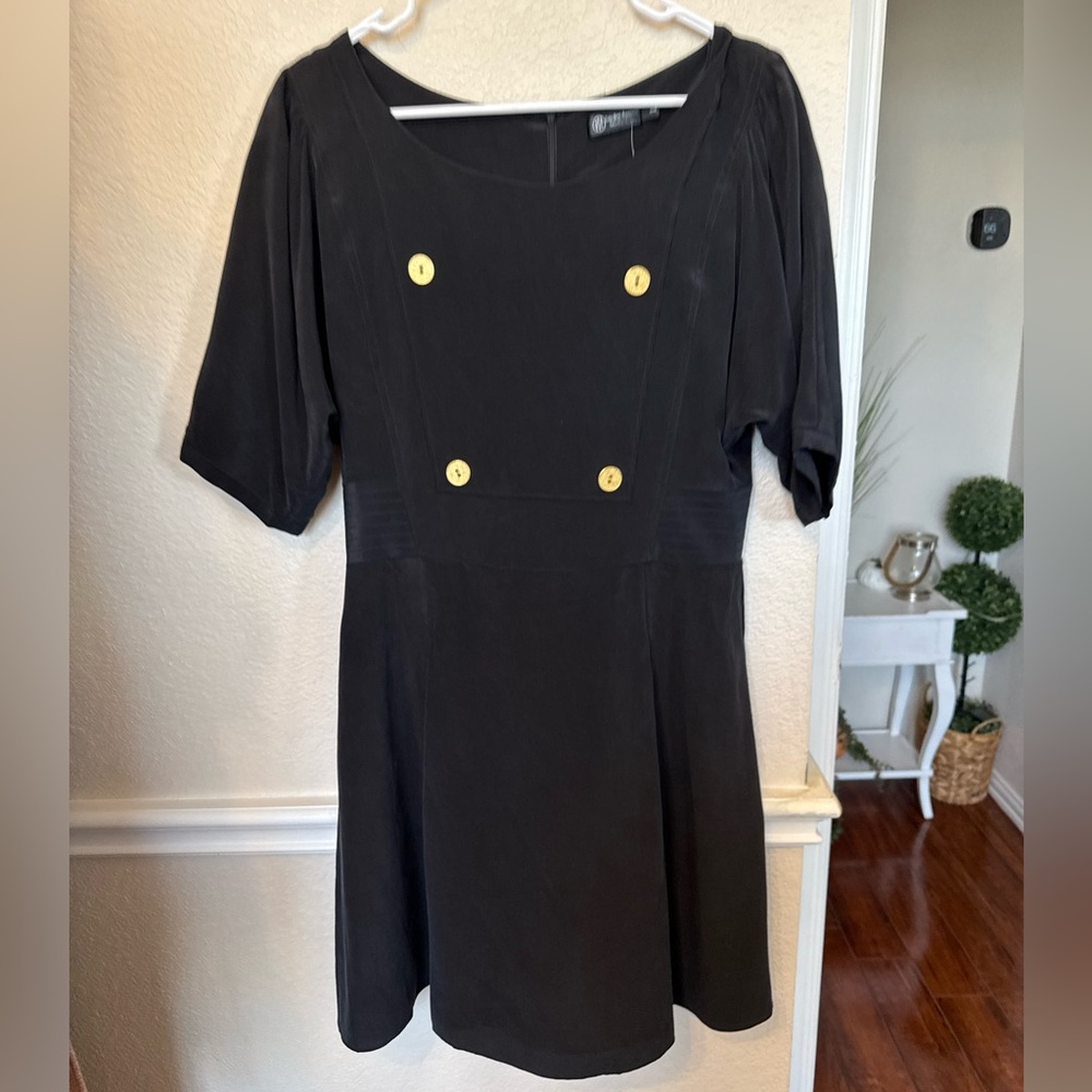 Large Hayden Harnett black silk dress. - Picture 6 of 11